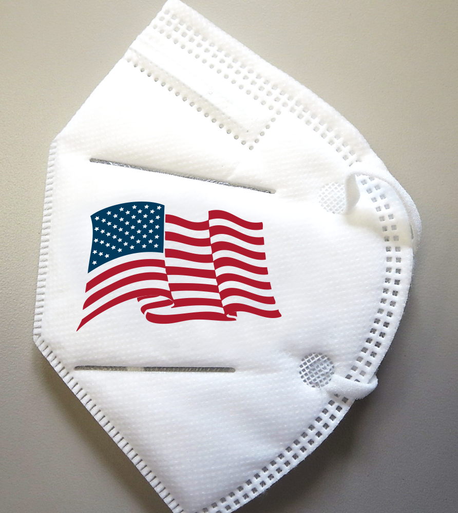 Shatkin First #SFN95H Pure Environments N95 Disposable Face Mask Respirators with American Flag Imprint